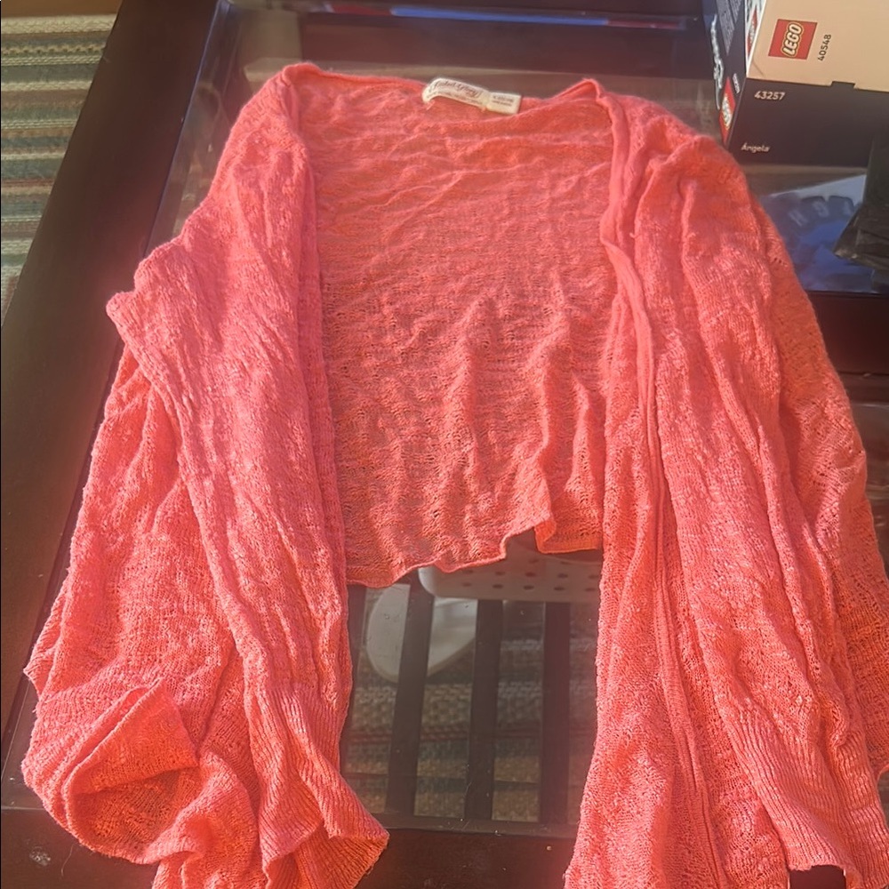Faded Glory Pink Shrug with Dramatic Sleeves